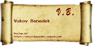 Vukov Benedek névjegykártya